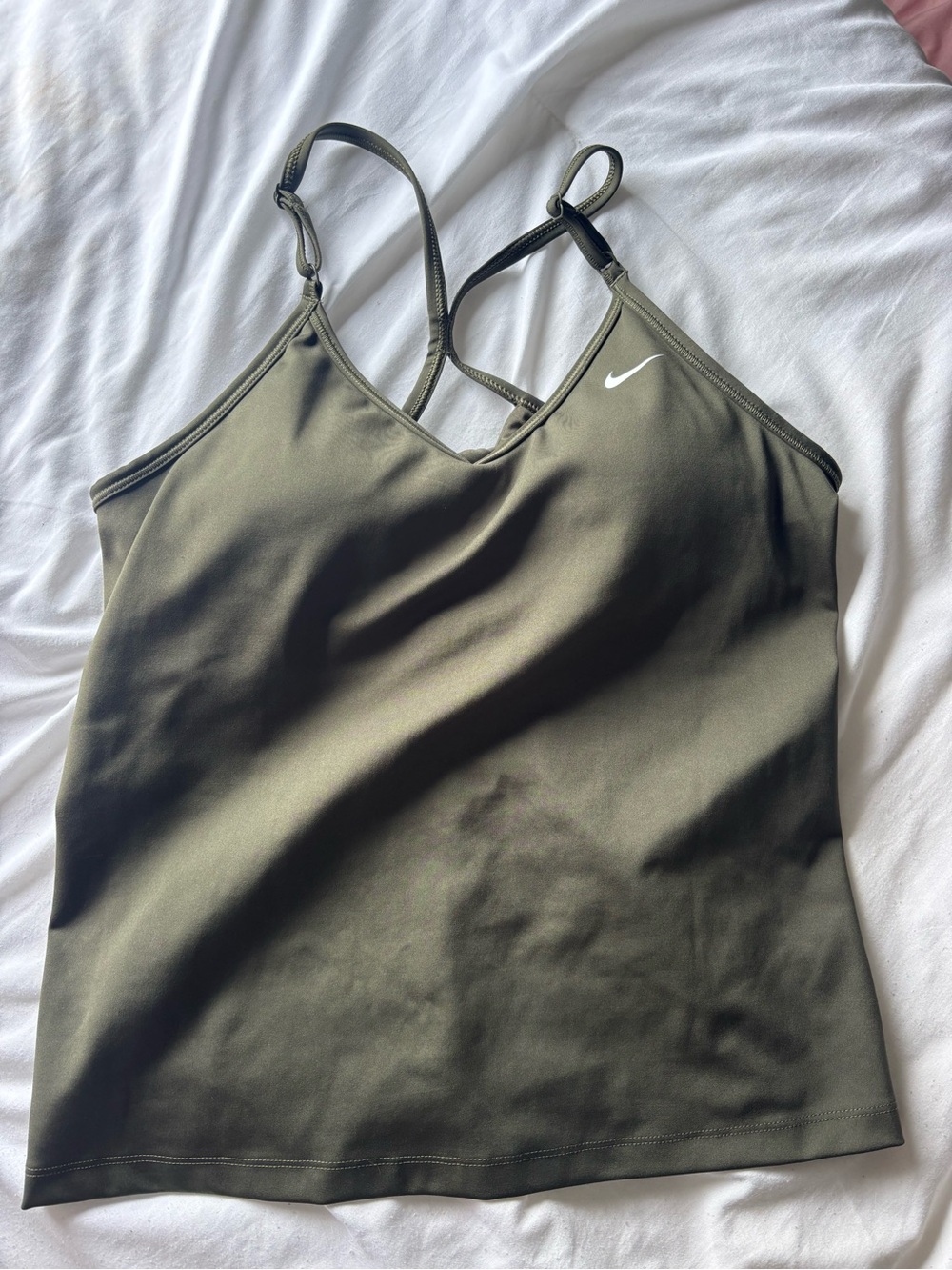 Nike Olive Racerback Camisole with Thin Straps